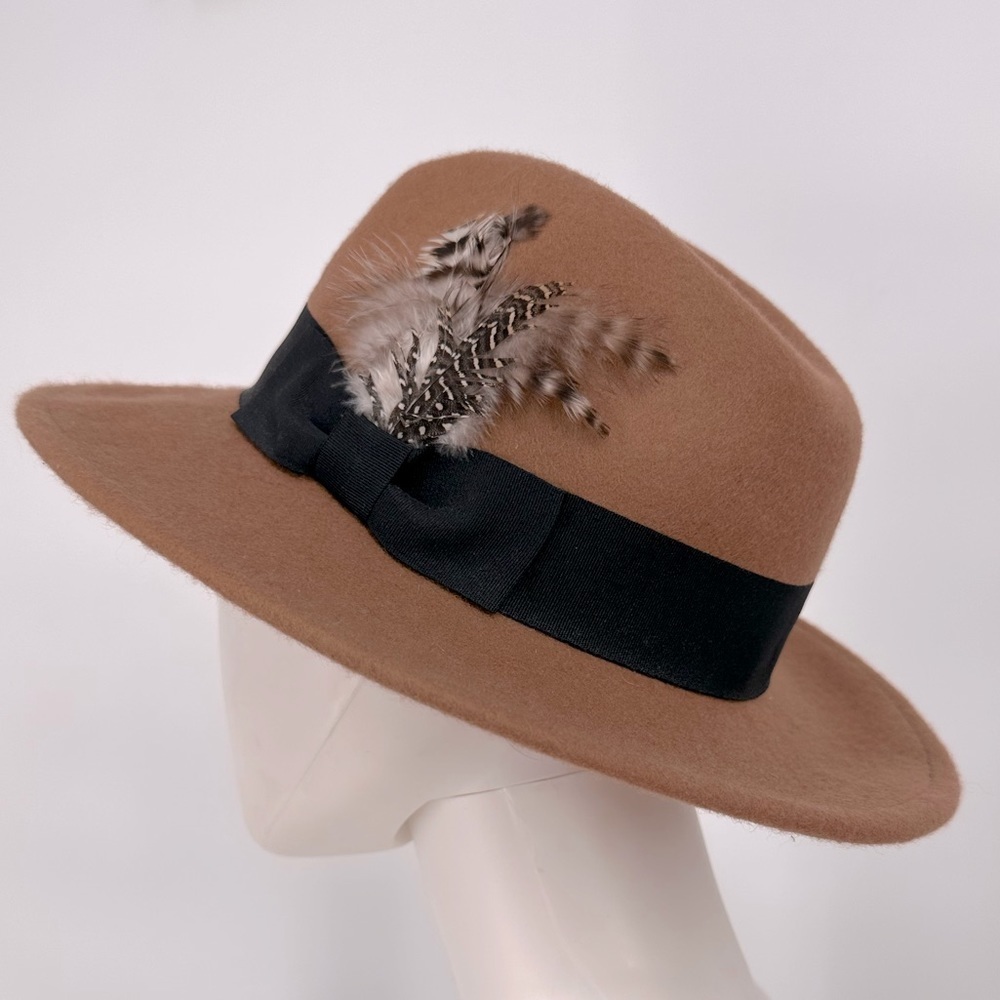100% Wool Feather Detail Fedora